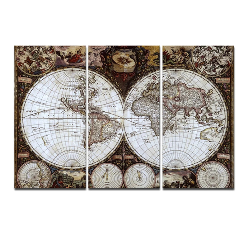 Ancient Roads world map Canvas Painting Oil Painting Print beautiful Home Decor Art map Wall Picture For Living Room Unframed