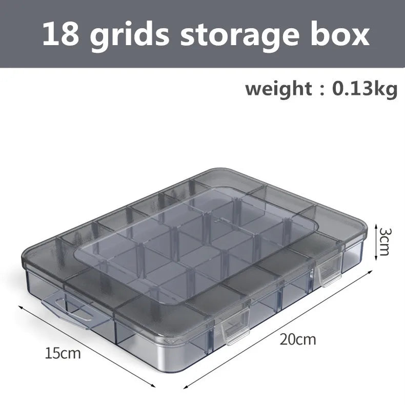 Organizer 9-24 Grids Adjustable Storage Container Compartment Plastic Storage Box Component Screw Holder Case Display Container