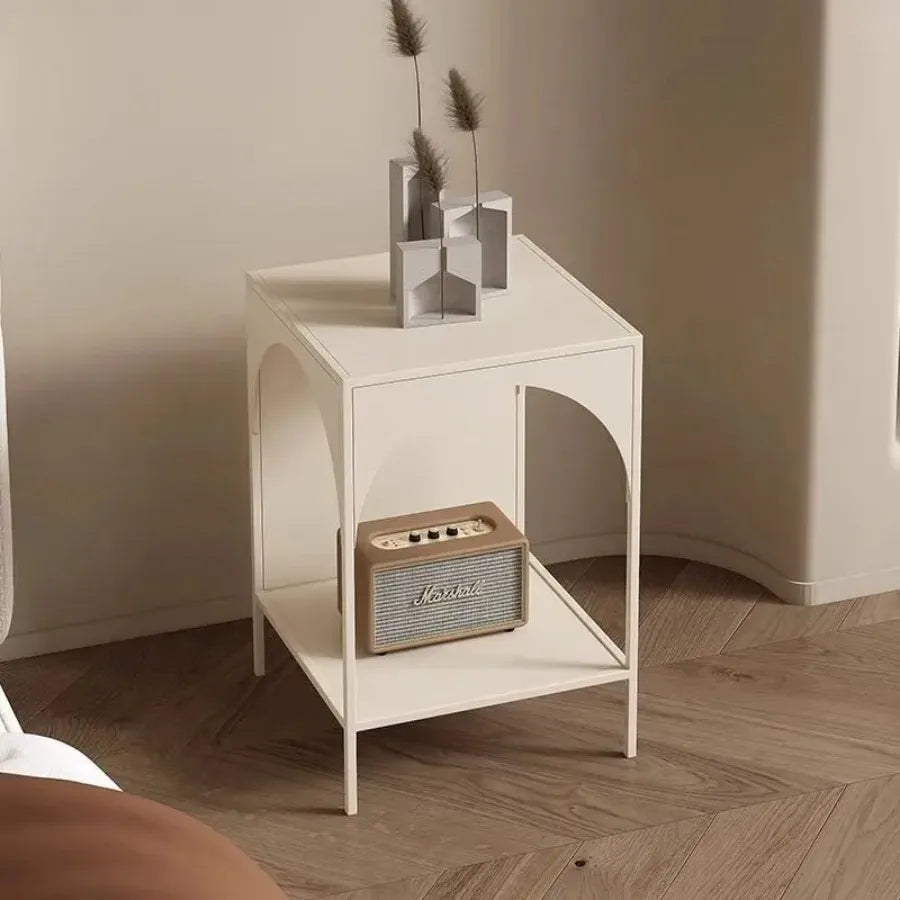 Nordic Metal Coffee Table Modern Side Tables with Storage Space Creative Landing Rack Bookshelf Bedroom Side Table Living Room
