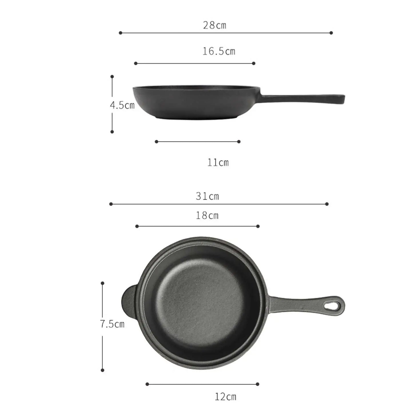 Cast Iron Pan with Skillet Lid BBQ heating fast Nonstick Stovetop Heavy Duty Soup Pot Frying Pan Stewpot for camping