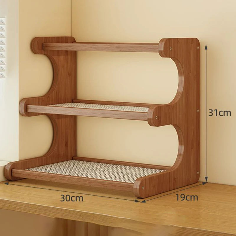 Bamboo Organizer Bathroom Shelves Table Decoration Accessories Bathroom Shelves Large Storage Rack Corner Storage Rack Creative