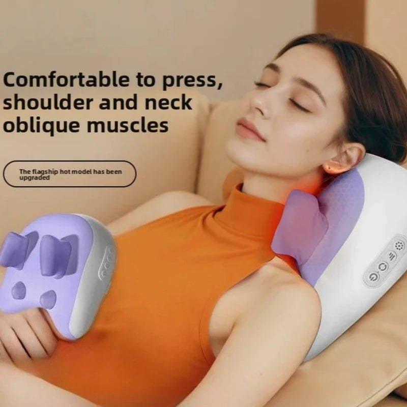 SPA Portable Pillow Massager Lazy Person Leading Shoulder Professional Super Strong Neck Massage Wireless Warm Pillow Type Massa