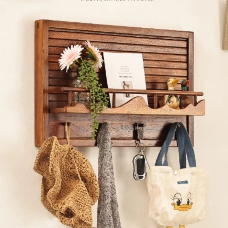 Decorative Wooden Electrical Meter Box Chinese Art Storage Rack Stylish Power Panel Wall Art for Home Use