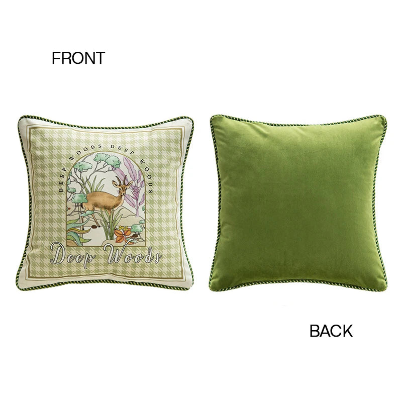 Medicci Home American Rural Madrigal Lumbar Pillow Cover Watercolor Tiger Deer Animals Print Luxury Rectangle Cushion Case 30x70