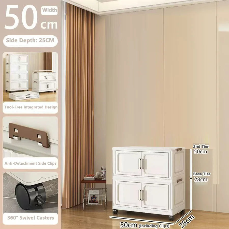 Storage Cabinet No Installation Required Organization Cabinet for Babies and Children Clothes Organizer Box Snack Plastic Foldable