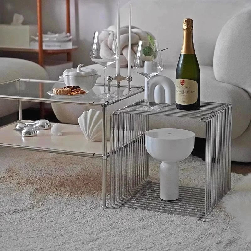 Denmark Montana Panton Wire Geometric Line Side Table Combination Home Metal Bookshelf Vintage Storage Stainless Steel Rack