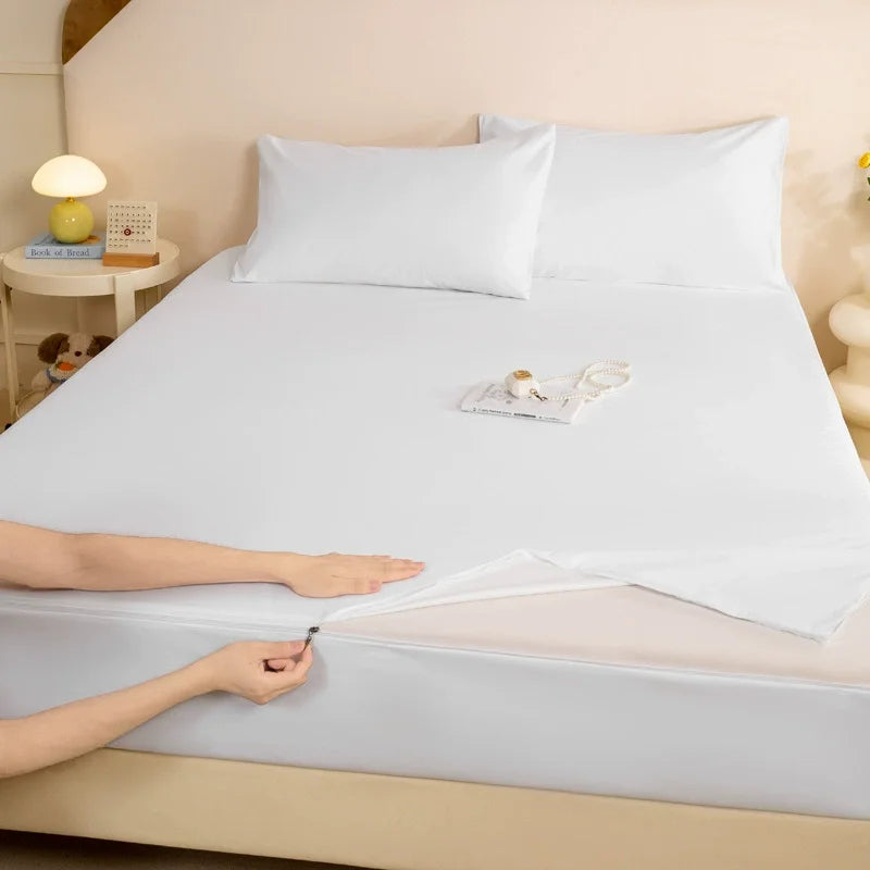 Waterproof Mattress Cover with Zipper 6-Sides All Inclusive Mattress Protector Bed Cover Anti-slip Fitted Bed Sheet Customizable