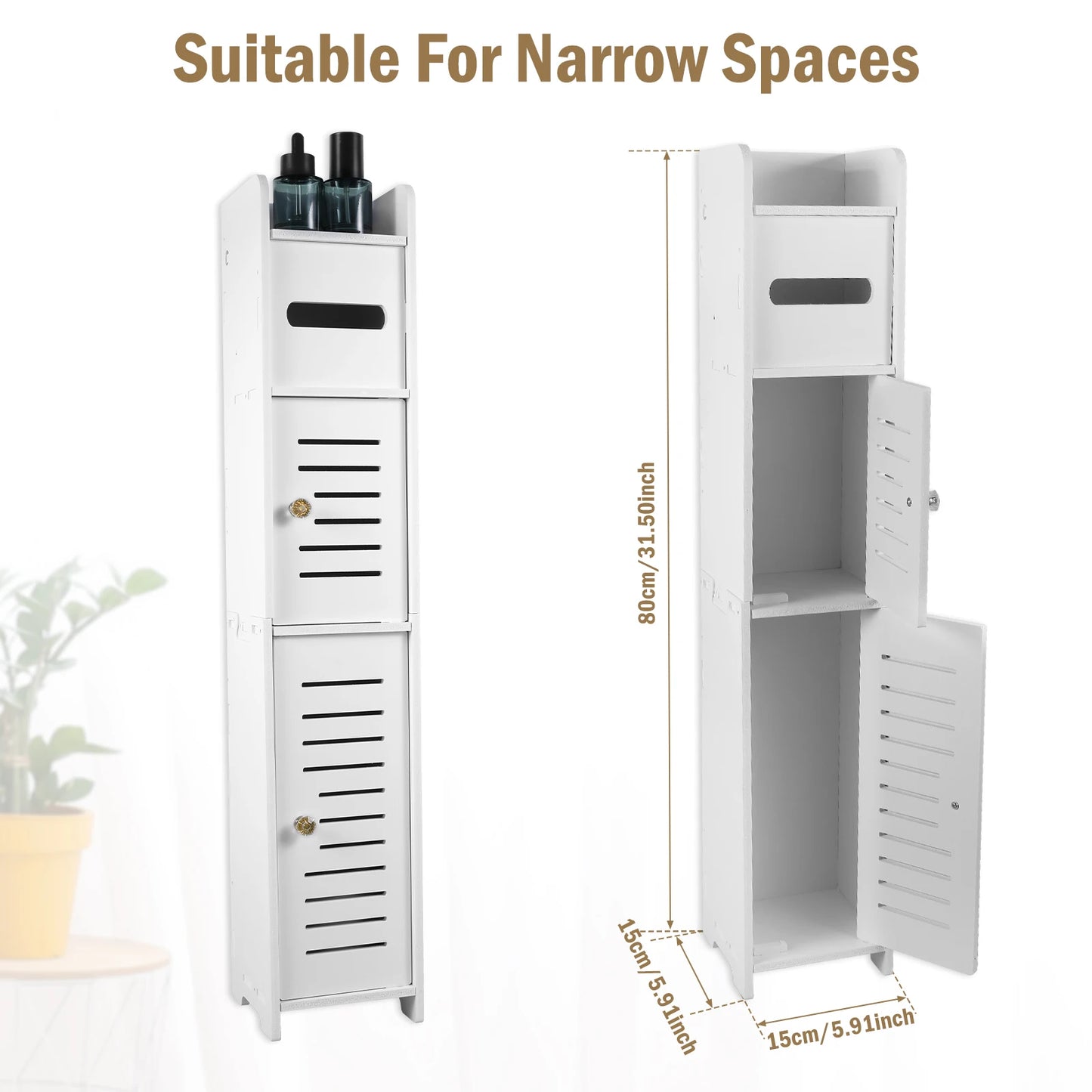 Bathroom Storage Cabinet Floor To Ceiling Toilet Side Shelf Multilayer Storage Cabinet Spacesaving Large Capacity Organize Shelf