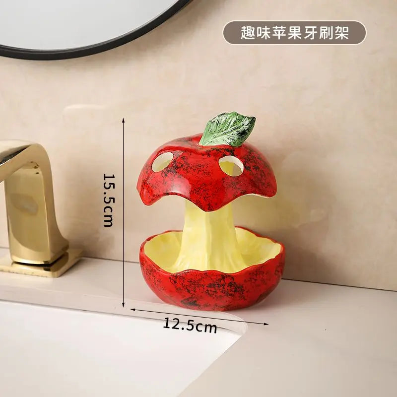 Bathroom electric toothbrush and toothpaste storage rack Ceramic bathroom washstand Dental storage rack