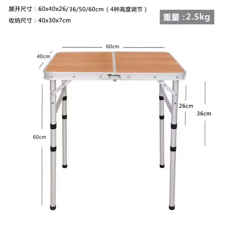 Portable Folding Camping Table, Lightweight Aluminum Outdoor Picnic Desk with Carry Bag for Beach Backyard Travel, Quick Setup
