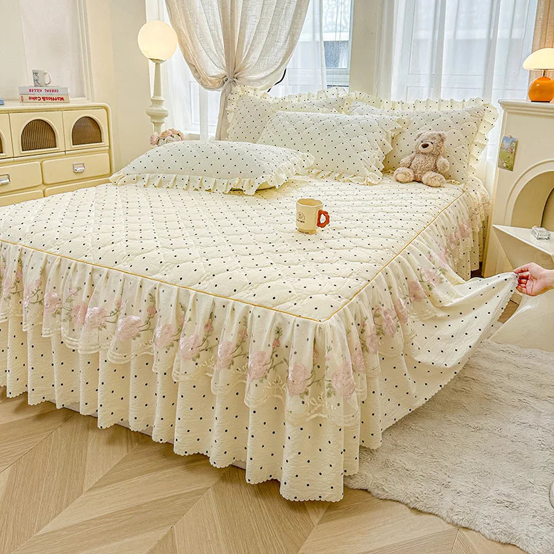 Cotton Bed Sheet Bed Skirt with Elastic Bands Non Slip Mattress Cover for Double King Queen Bed 150x200 180x200 220x200cm
