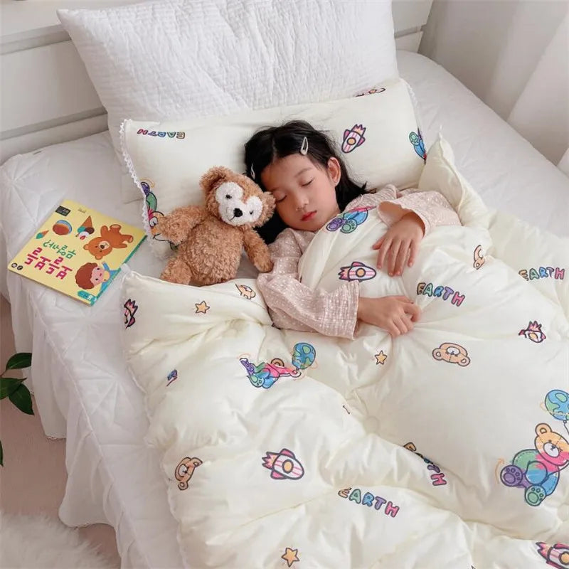 120x150cm Baby Quilt Blanket Four Season Kids Sleeping Blanket Washable Home Nursery School Children Blanket Quilt Bedding