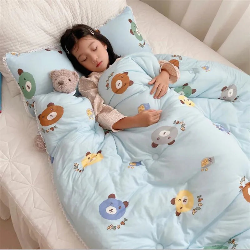 120x150cm Baby Quilt Blanket Four Season Kids Sleeping Blanket Washable Home Nursery School Children Blanket Quilt Bedding