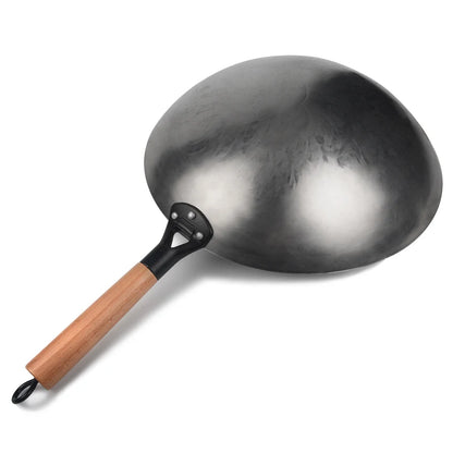 30cm Handmade Chinese Cast Iron Wok Smokless Cookware Uncoated Iron Pot Frying Pan Non-Stick kitchen Pot skillet Wok