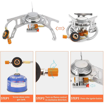 Camping Travel Equipment Tableware Cookware Kit Pots Burner Gas Stove Accessories Kitchen Utensils Sets Picnic BBQ Supplies