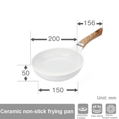 White Ceramic Frying Pot Pans Thickened Omelet Pan Non-Stick Egg Pancake Steak Cooking Skillet Ham Pans Breakfast Maker Cookware