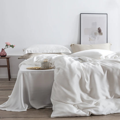 Liv-Esthete Summer Top Grade Nature 100% Silk Pink Bedding Set Women Bed Sheet Quilt Cover Set Pillowcase Queen King Bed Set
