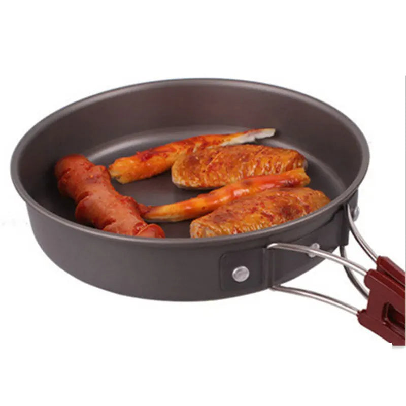 Outdoor 5-6 People Large-Capacity Outdoor Camping Portable Kitchen Set Non-Stick Pan, Suitable For Hiking And Picnic