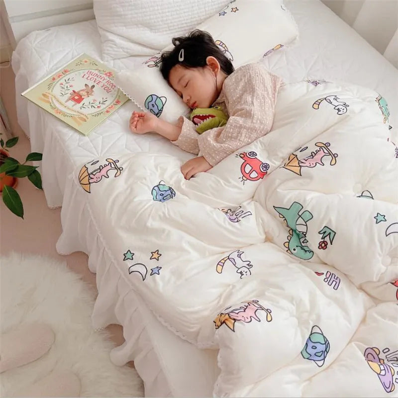 120x150cm Baby Quilt Blanket Four Season Kids Sleeping Blanket Washable Home Nursery School Children Blanket Quilt Bedding