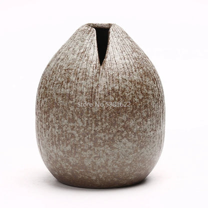 Stoneware zen small vase creative hand-made desktop decoration ceramic flower vase home retro vase Japanese-style vases