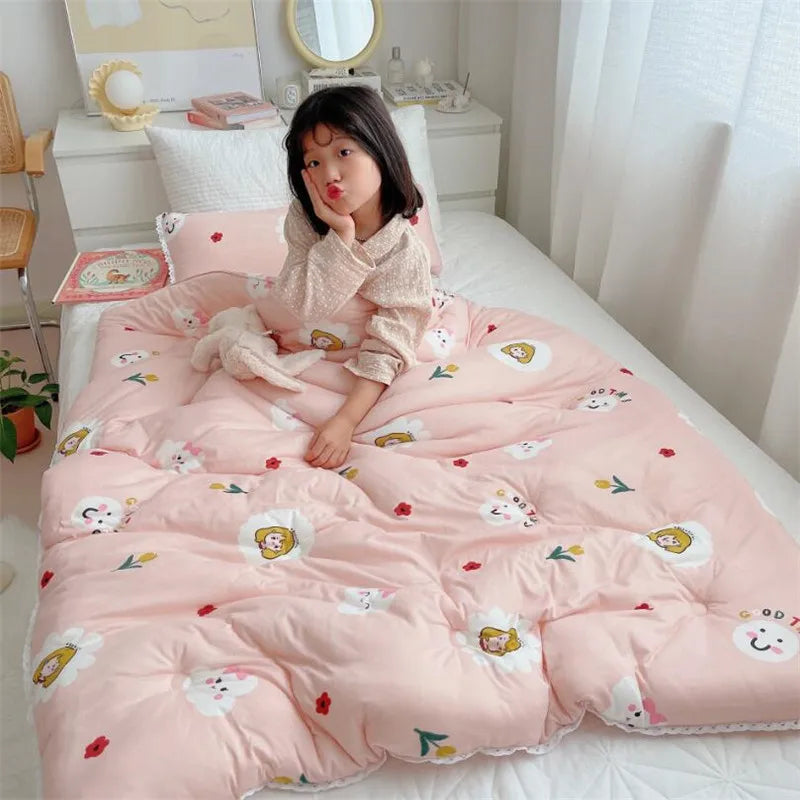120x150cm Baby Quilt Blanket Four Season Kids Sleeping Blanket Washable Home Nursery School Children Blanket Quilt Bedding