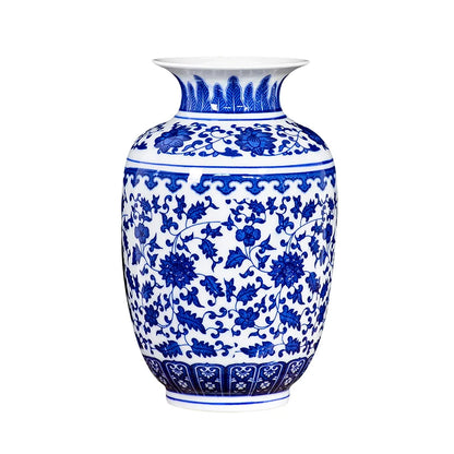 Blue and White Porcelain Vase Decoration living room flower arrangement antique decorative crafts Jingdezhen ceramics vases