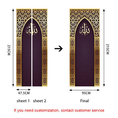 Arabic Style Religious Door frame Papier Peint Mural 3D Home Decor Living Room Door Wall Stickers Peel & Sticker Vinly Wallpaper