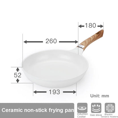 White Ceramic Frying Pot Pans Thickened Omelet Pan Non-Stick Egg Pancake Steak Cooking Skillet Ham Pans Breakfast Maker Cookware