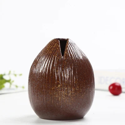 Stoneware zen small vase creative hand-made desktop decoration ceramic flower vase home retro vase Japanese-style vases