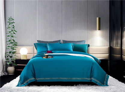 120s long-staple cotton satin cotton light luxury quilt cover four-piece high-end hotel European-style cotton bedding