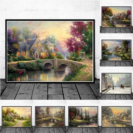 Classic Paintings Landscape Posters and Print Canvas Painting Reproductions Wall Art Picture for Living Room Home Artwork Decor