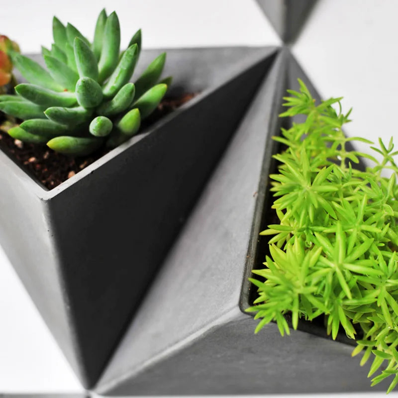 Triangle silicone molds Wall hanging type cement flowerpot mold silicone concrete pot molds