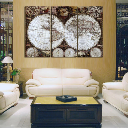 Ancient Roads world map Canvas Painting Oil Painting Print beautiful Home Decor Art map Wall Picture For Living Room Unframed