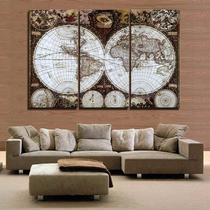 Ancient Roads world map Canvas Painting Oil Painting Print beautiful Home Decor Art map Wall Picture For Living Room Unframed