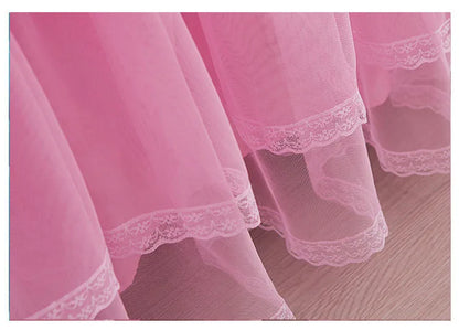 Korean Style Lace Princess Bedding Bed Skirt Pillowcases 100% Cotton Beige Bedspreads Bed Cover Solid Color Home Textile