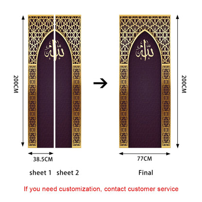Arabic Style Religious Door frame Papier Peint Mural 3D Home Decor Living Room Door Wall Stickers Peel & Sticker Vinly Wallpaper