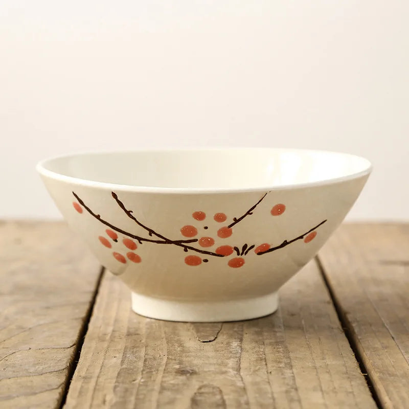 Japanese Style 7-inch Bucket Bowl Hotel Ramen Bowl Sushi Hotel Noodle Bowl Creative Large Snowflake Porcelain Salad Bowl