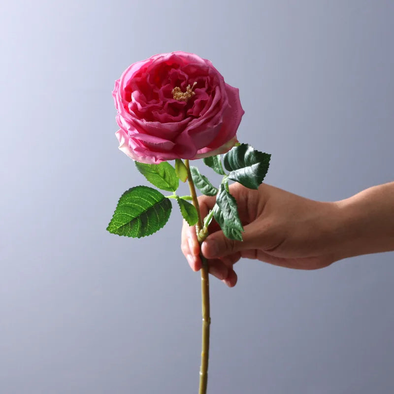 5pcs Artificial Rose Peony Real Touch Flowers for Home Table Decoration  Wedding Bouquet Living Room Office Decor Fake Roses