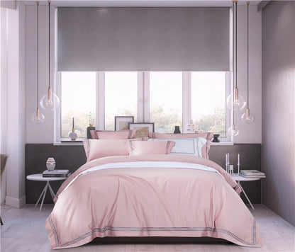 120s long-staple cotton satin cotton light luxury quilt cover four-piece high-end hotel European-style cotton bedding