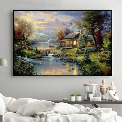 Classic Paintings Landscape Posters and Print Canvas Painting Reproductions Wall Art Picture for Living Room Home Artwork Decor