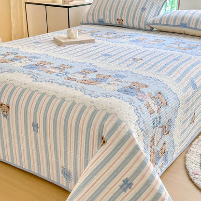 Bonenjoy 1pc Bedspread 100% Cotton Bed Cover Quilted Bed Linen Skin-friendly Bedsheet покрывало на кровать (No Pillowcase)