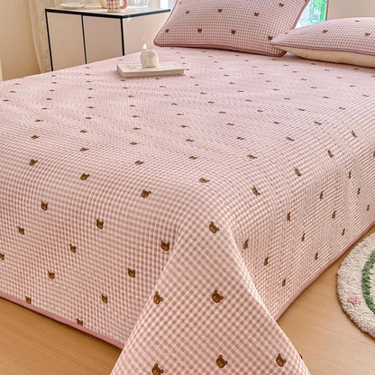 Bonenjoy 1pc Bedspread 100% Cotton Bed Cover Quilted Bed Linen Skin-friendly Bedsheet покрывало на кровать (No Pillowcase)