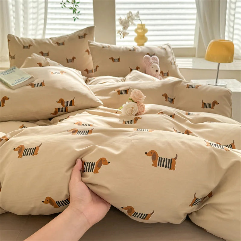 Bonenjoy Floral Style Duvet Cover Sets Single/Queen/King Soft Washed Cotton Bed Cover Sets dekbedovertrek 240x220 Bedding Sets