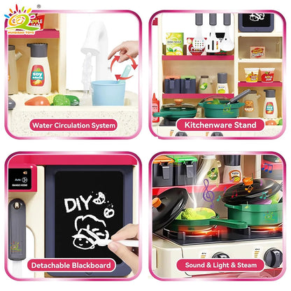 New kitchen tableware table Simulates kitchen cooking functions Electric toy Children's role-playing game Educational toy