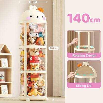 Doll Storage Box Large Capacity Organization Children's Plush Toys Bucket Home Multi-layer Push The Door Toy Organizer Kid Gift