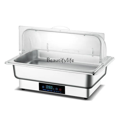 05110V US Stainless Steel Electric Heating Buffet Furnace Flap Square Furnace