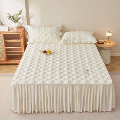 MissDeer 1pc Bed Skirt Thick Bedspread Solid Color Bed Cover Skin-friendly Bed Linen Home Bedsheet falda de cama (No Pillowcase)