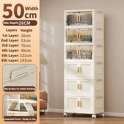 Large Capacity Multifunction Storage Cabinet Dustproof Wardrobe Folding Home Organization Solution