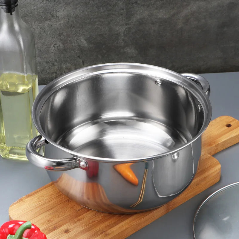 Ten-Piece Stainless Steel Cookware Set Non-Stick Portable Soup Pots Milk Pans Frying Pans For Cooking And Travel