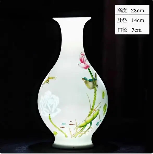 Vase ceramics underglaze color hand-painted plants high-end retro suitable home livingroom flower arrangement light luxury sense